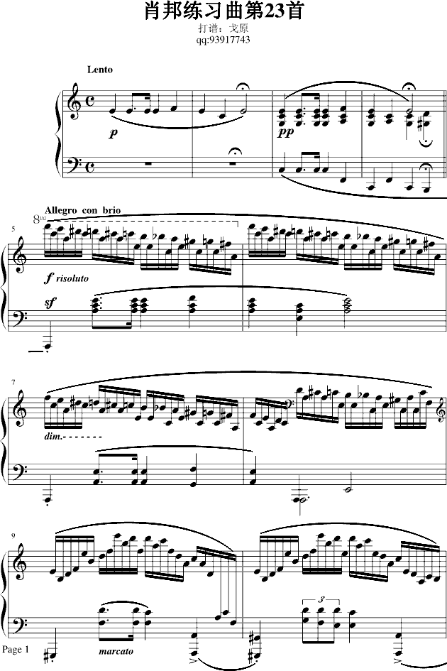 肖邦冬风练习曲-钢琴谱(钢琴曲)-肖邦-chopin1