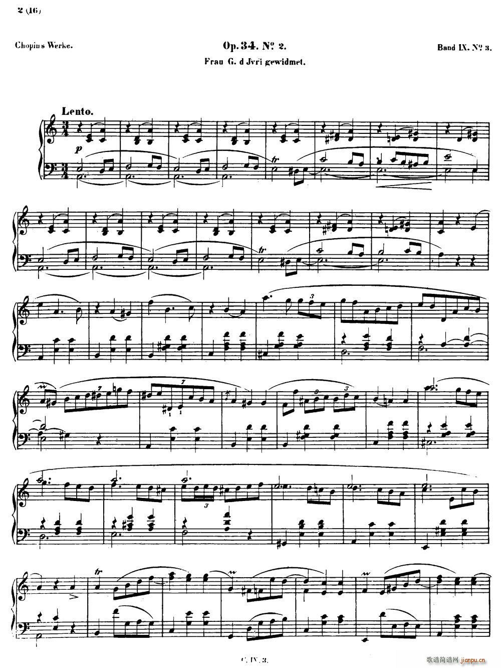 Valse brillante Op34 No2 （A小调华丽圆舞曲 Op 34-2 ）1