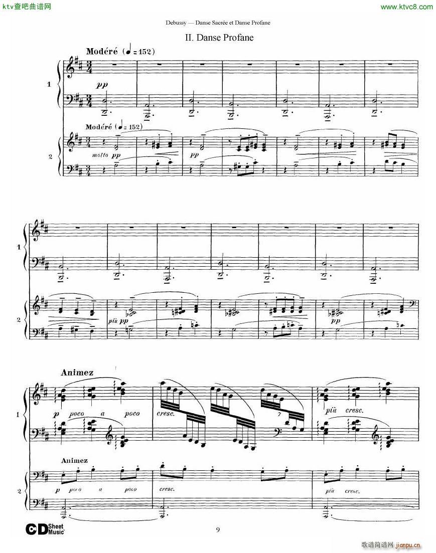 Debussy Danse Sacrée et Danse Profane 2 Piano s9