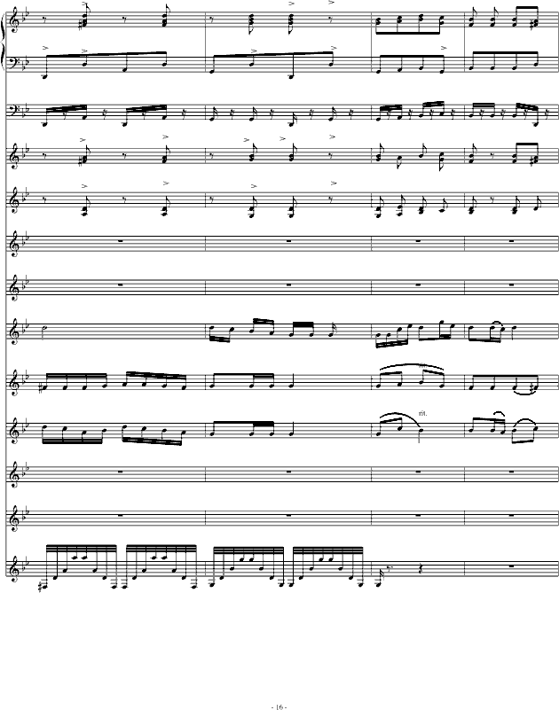 青春舞曲（学校常用的器乐合奏版）-钢琴谱(钢琴曲)-儿童歌曲16