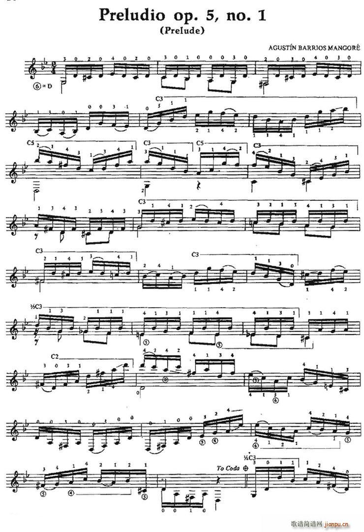 Preludio op 5no 1(古典吉他)1