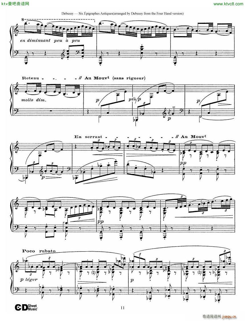 Debussy Sex épigraphes Antique 1 Piano11