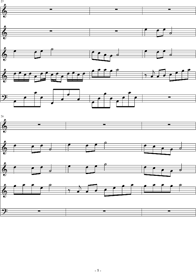 身�w交�Q  -钢琴谱(钢琴曲)-最爱银别VS承5
