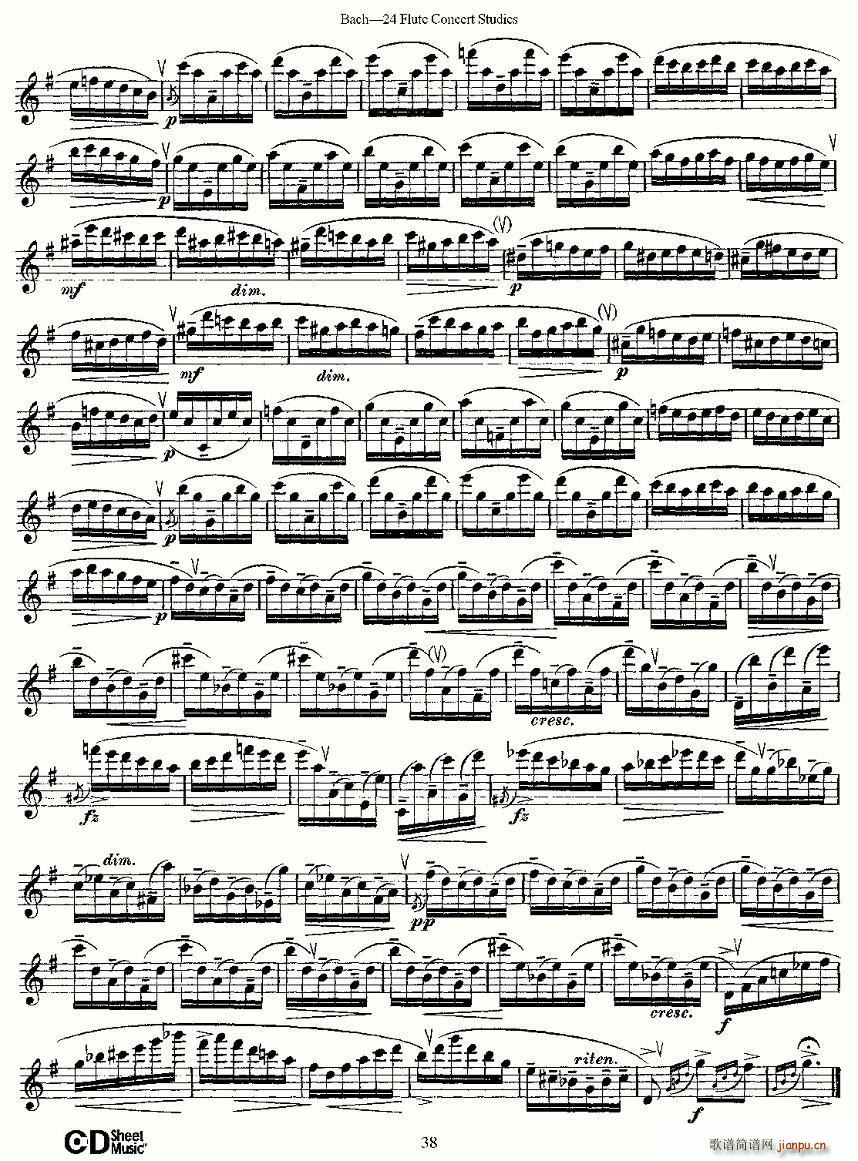 Bach-24 Flutc Concert Studies 之20―24（巴赫―24首长笛音乐会练习曲）2