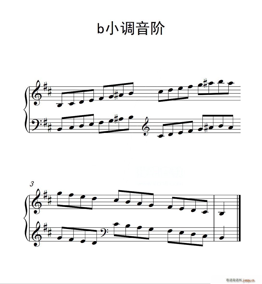 第二级 b小调音阶(中国音乐学院钢琴考级作品1 6级)1