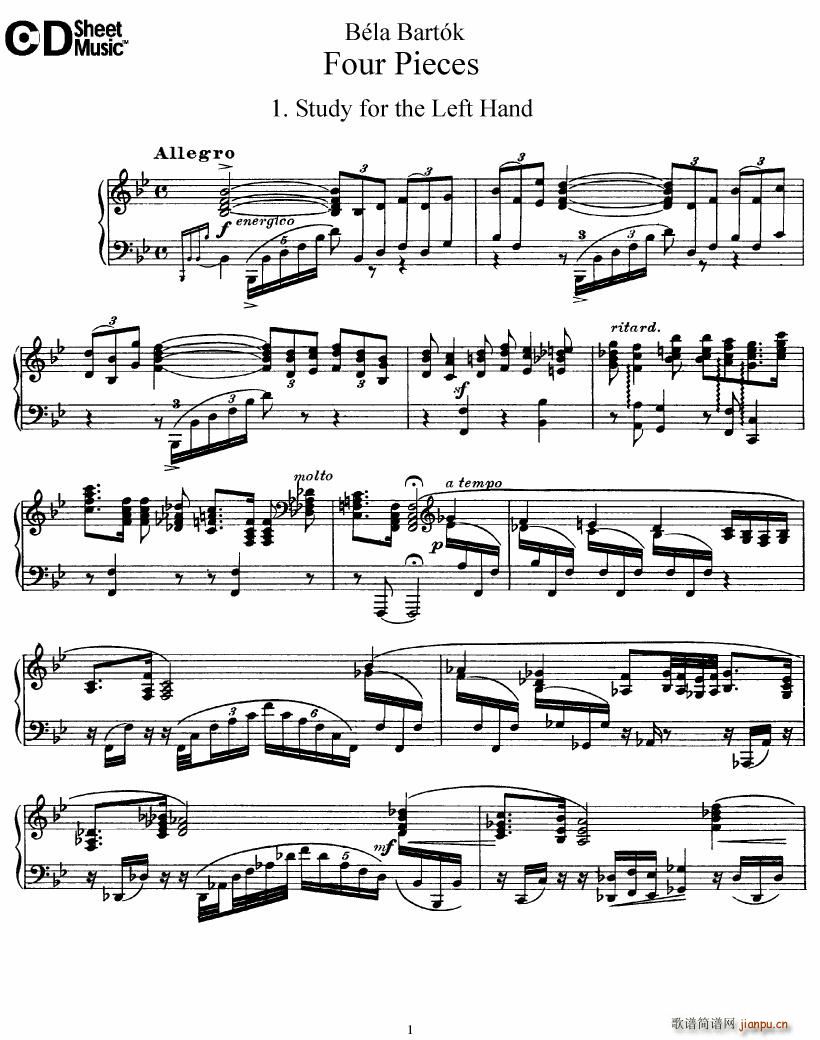 Bartok DD 71 Four Piano Pieces1