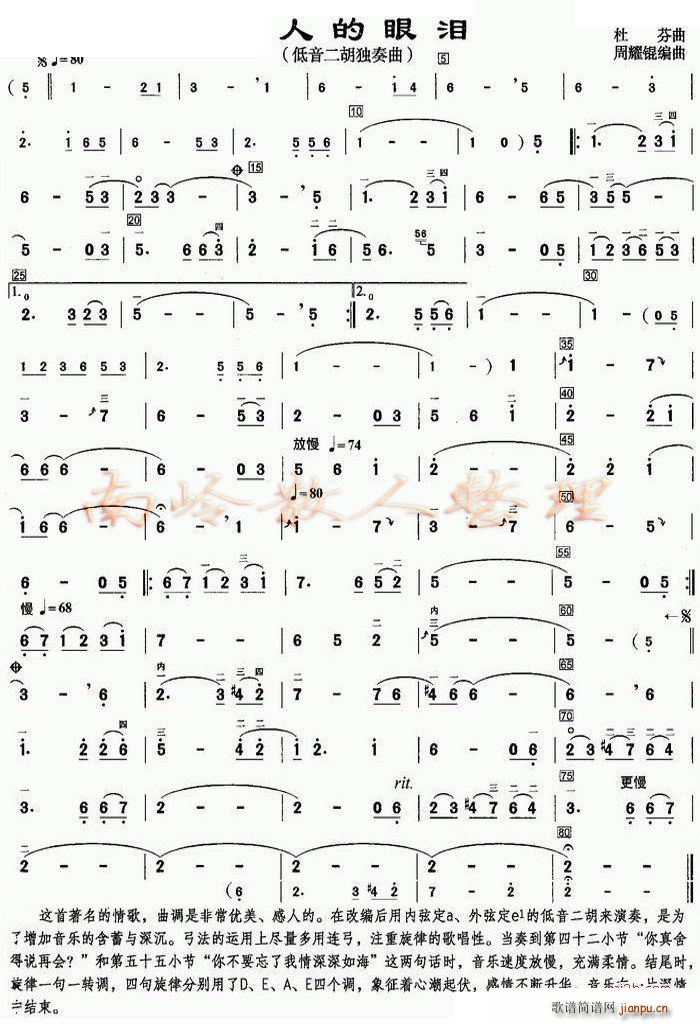 情人的眼泪（低音二胡独奏）1