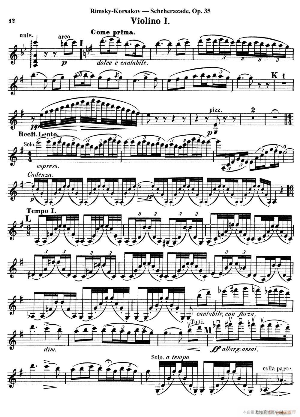 Scheherazade（Ⅲ）Op 35（第一小提琴）3