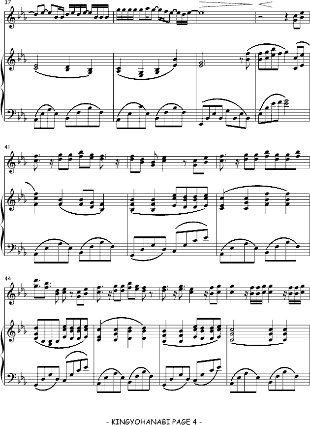 金鱼花火（弹唱版）-钢琴谱(钢琴曲)-大�V爱4