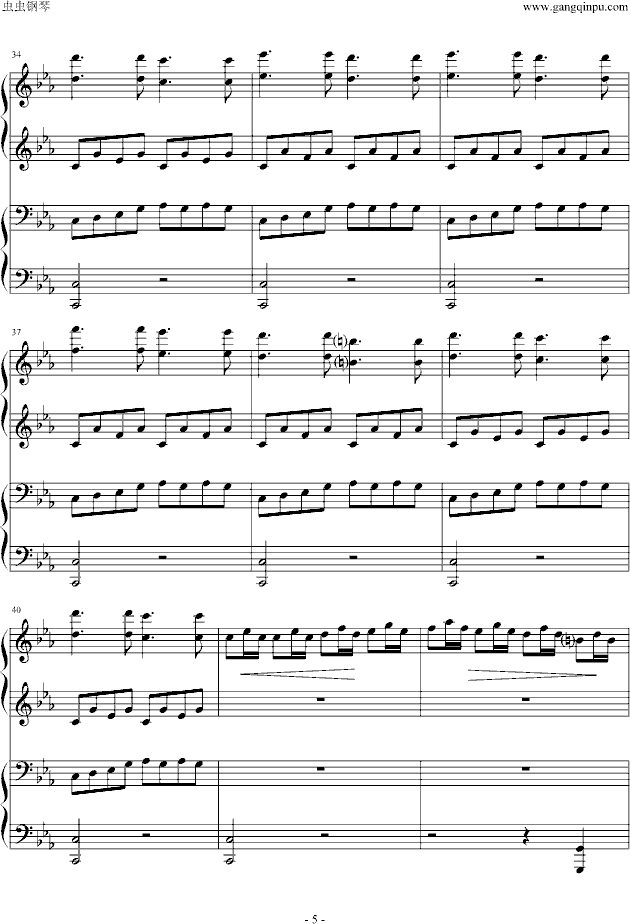 逆鳞狂想曲-钢琴谱(钢琴曲)-世界名曲5