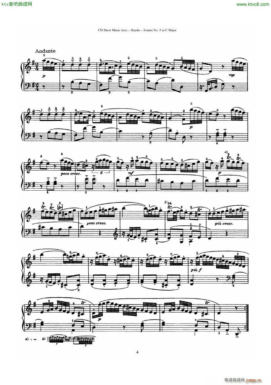 Haydn Joseph Sonata no 3 in C Major4