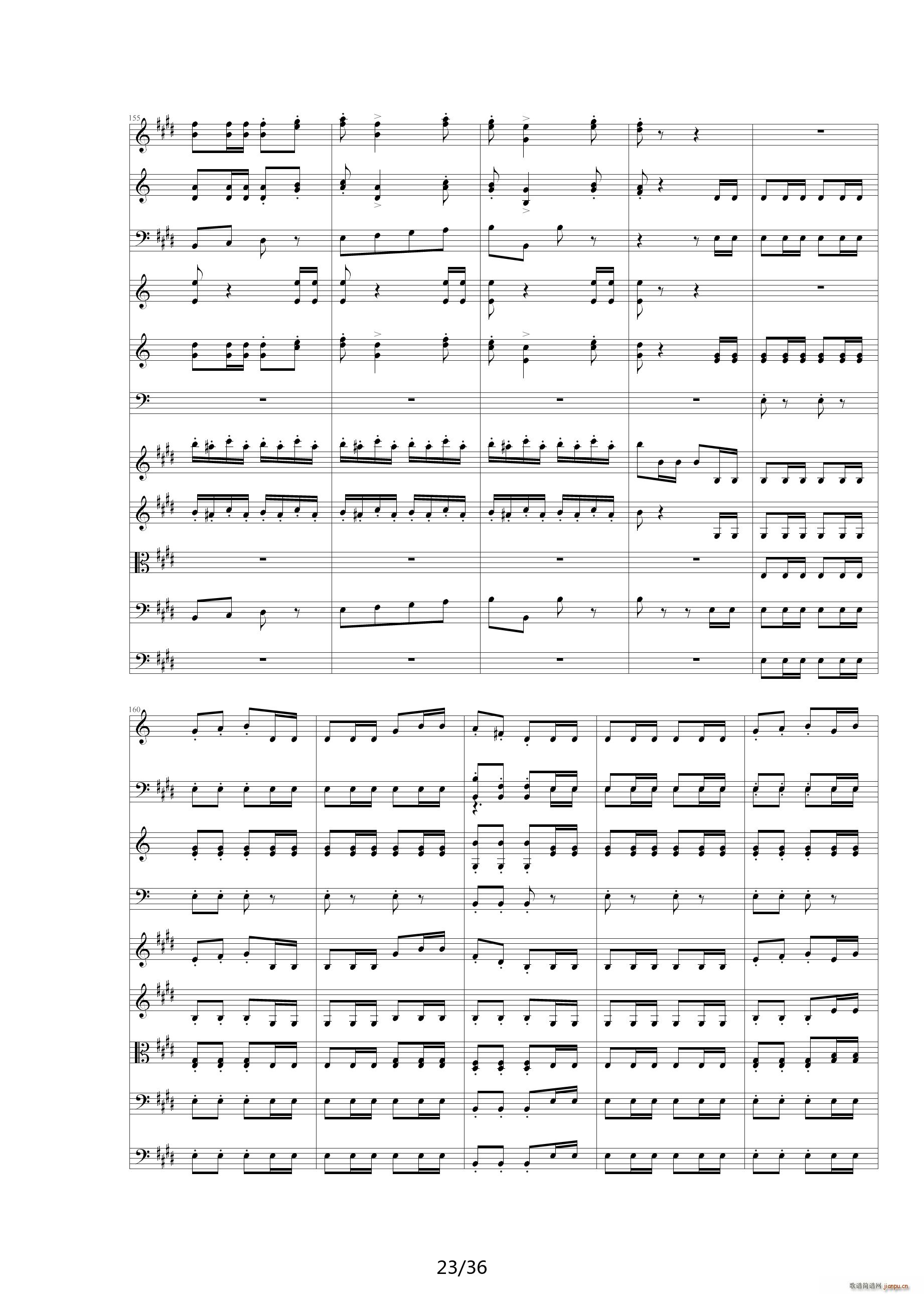 威廉退尔序曲原版扒谱 E调21