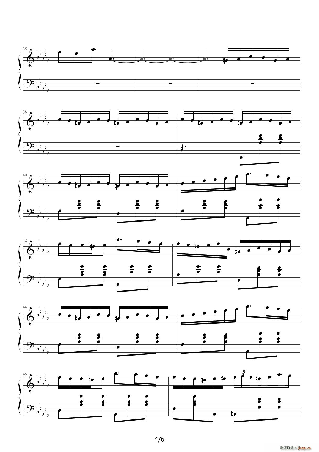 降E大调华丽圆舞曲 降D调4