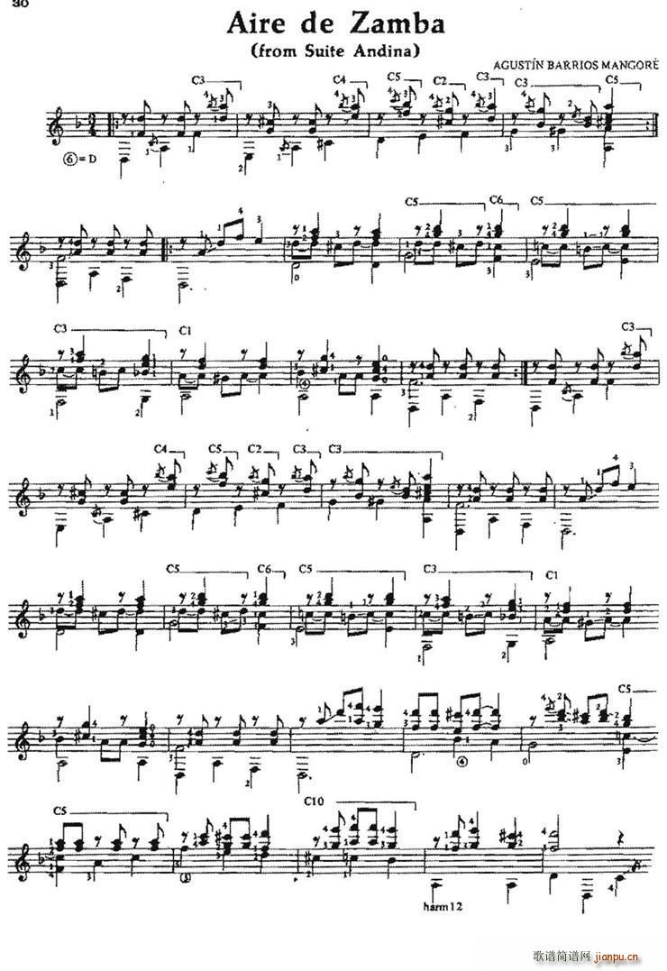 Aire de Zamba(古典吉他)1