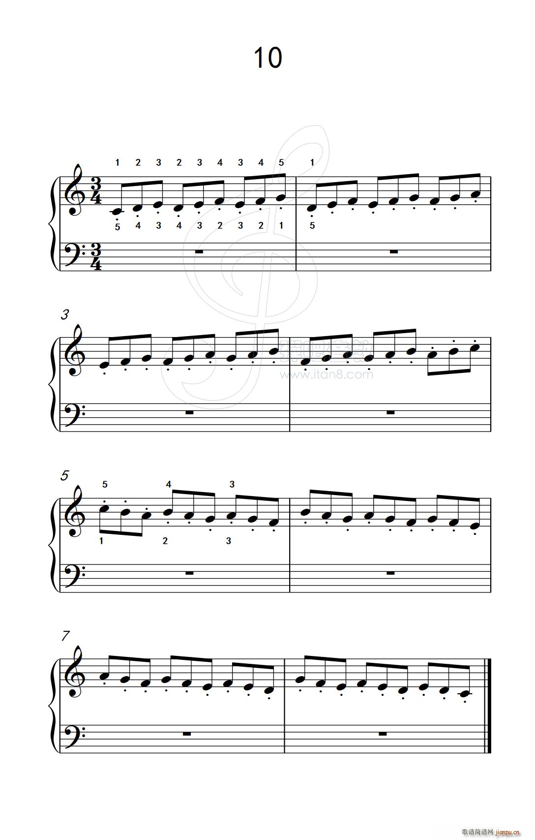 跳音练习 10(儿童钢琴手指练习 2)1