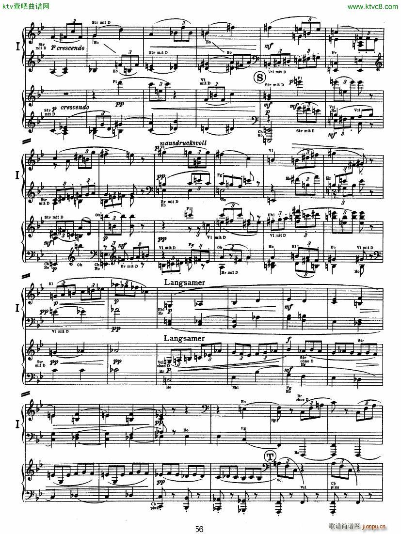 Bruckner Symphony No 4 4 hands arr 二5