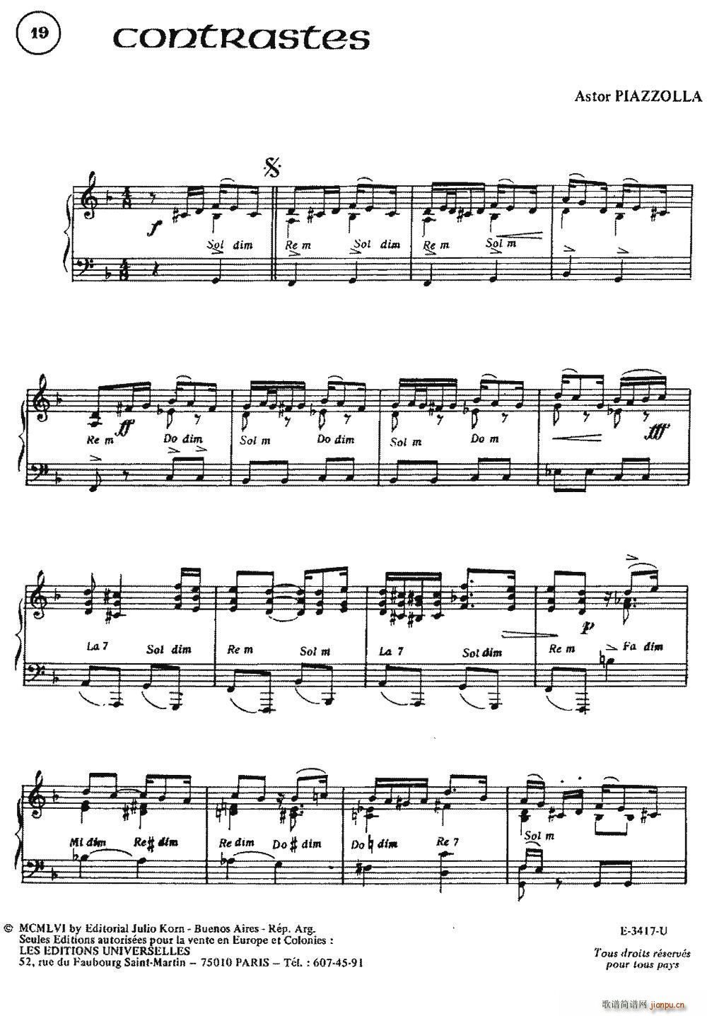 Piazzolla合集 19、Contrastes1