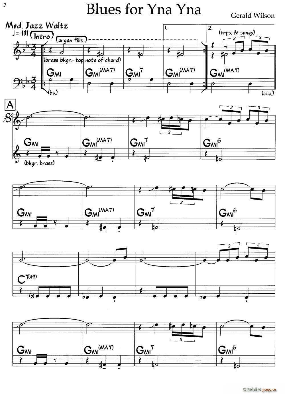 Blues For Yna Yna（爵士钢琴曲）1