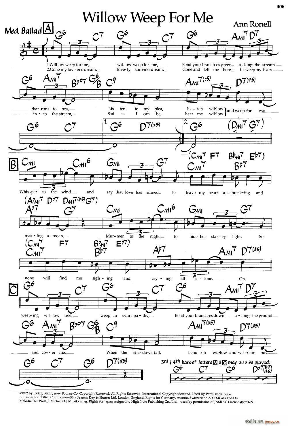 Willow Weep For Me（爵士钢琴曲）1