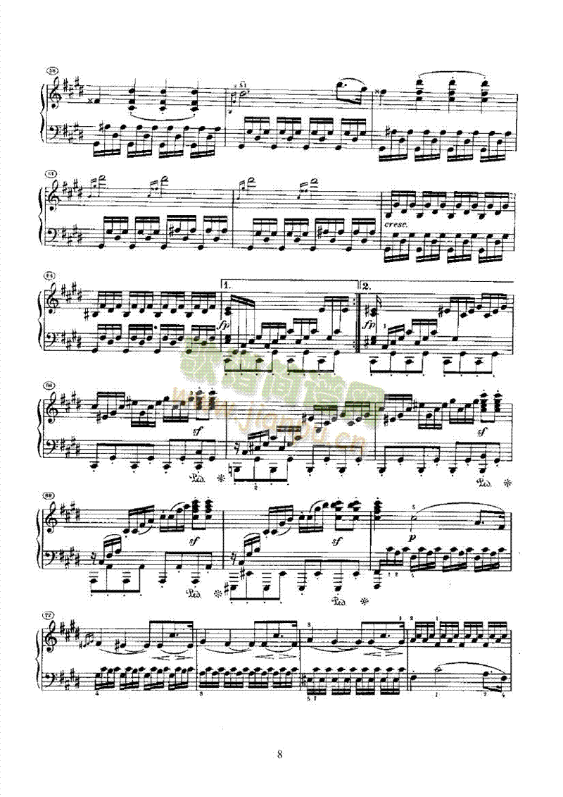 奏鸣曲(Opus27 Nr.2) 键盘类 钢琴8