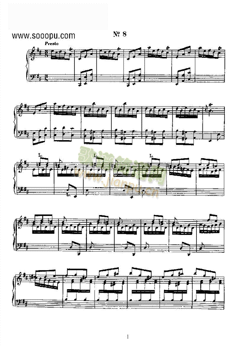 二十首经典奏鸣曲第八首 键盘类 钢琴1
