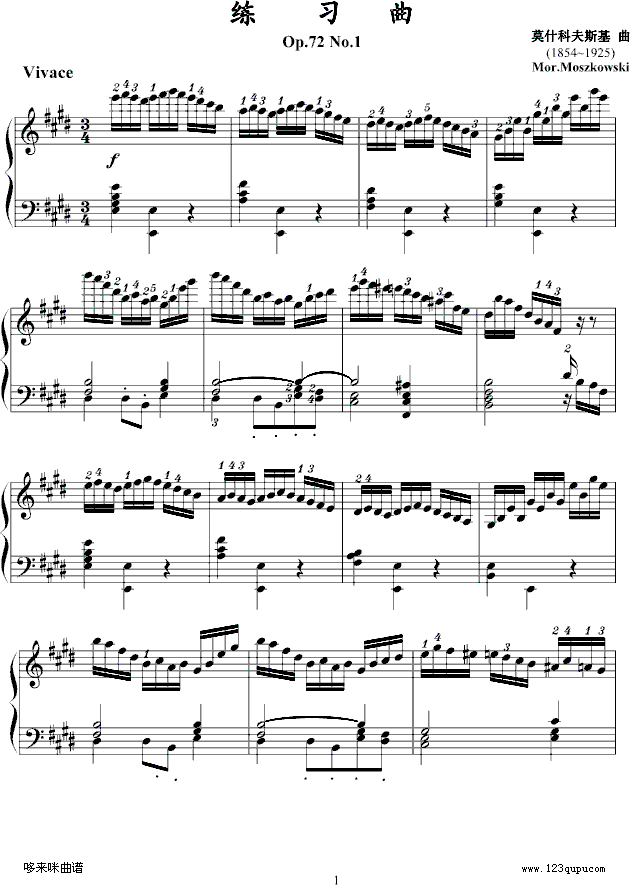 练习曲Op.72 No.1-莫什科夫斯基1