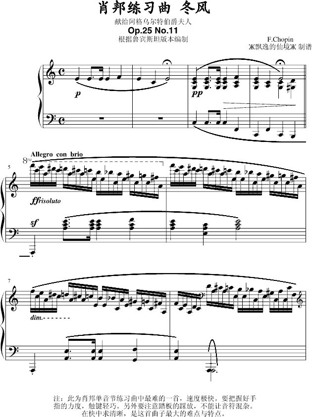 练习曲Op.25 No.111
