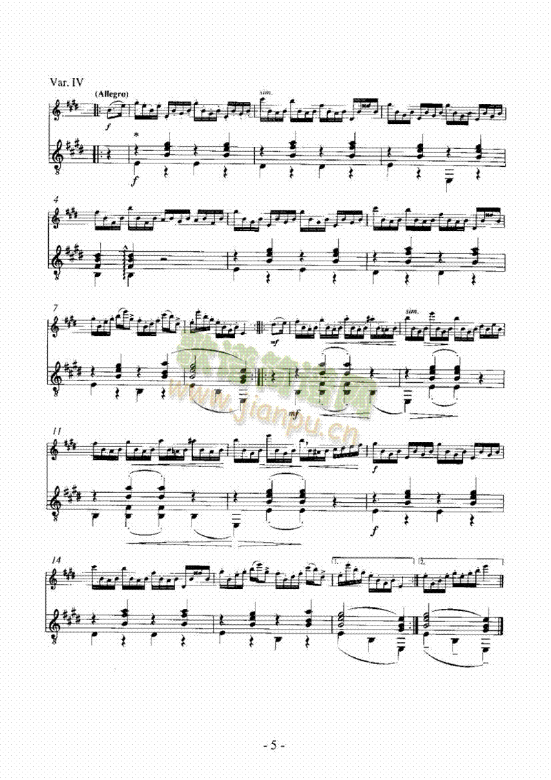 罗西尼主题变奏曲（吉他伴奏） 管乐类 长笛5