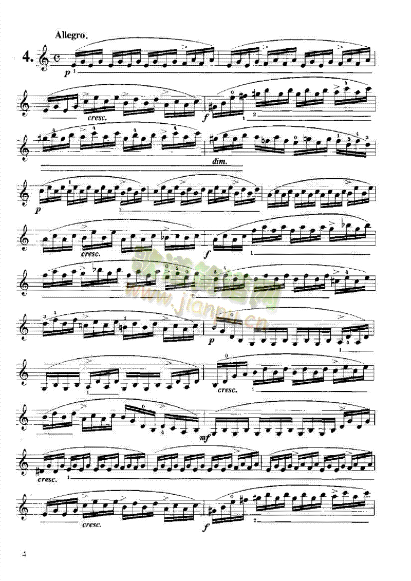 开塞小提琴练习曲36首 弦乐类 小提琴4