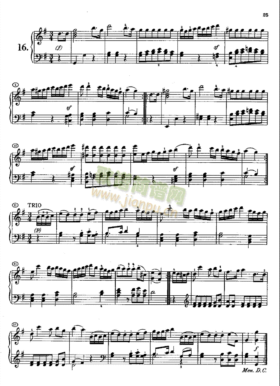 20首小步舞曲(1813年创作) 键盘类 钢琴16