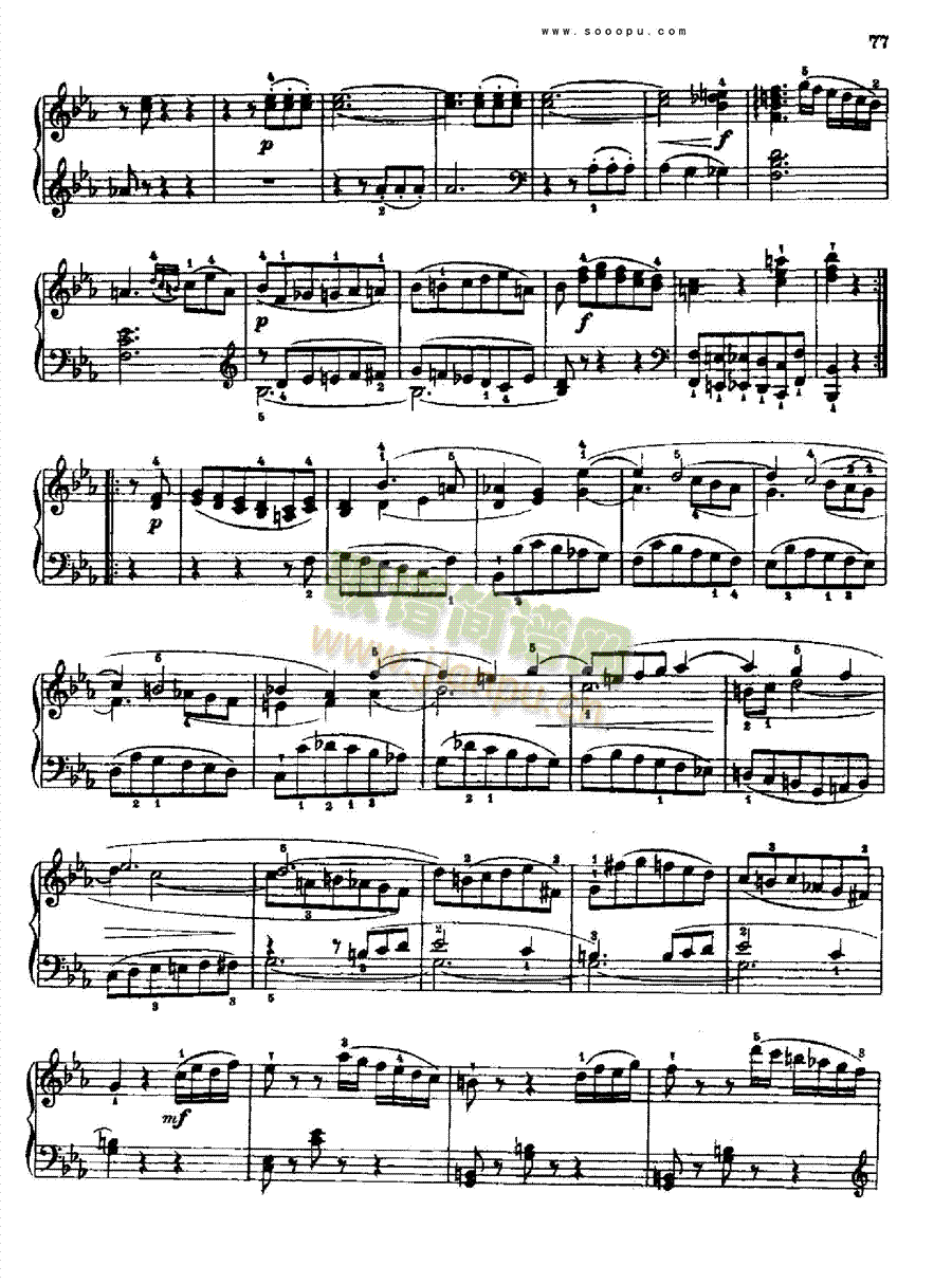 奏鸣曲九为冯.根青格夫人而作1789-1790 键盘类 钢琴3
