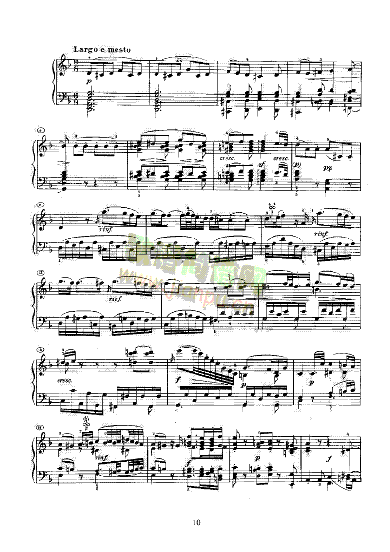 奏鸣曲(Opus10 Nr.3) 键盘类 钢琴10