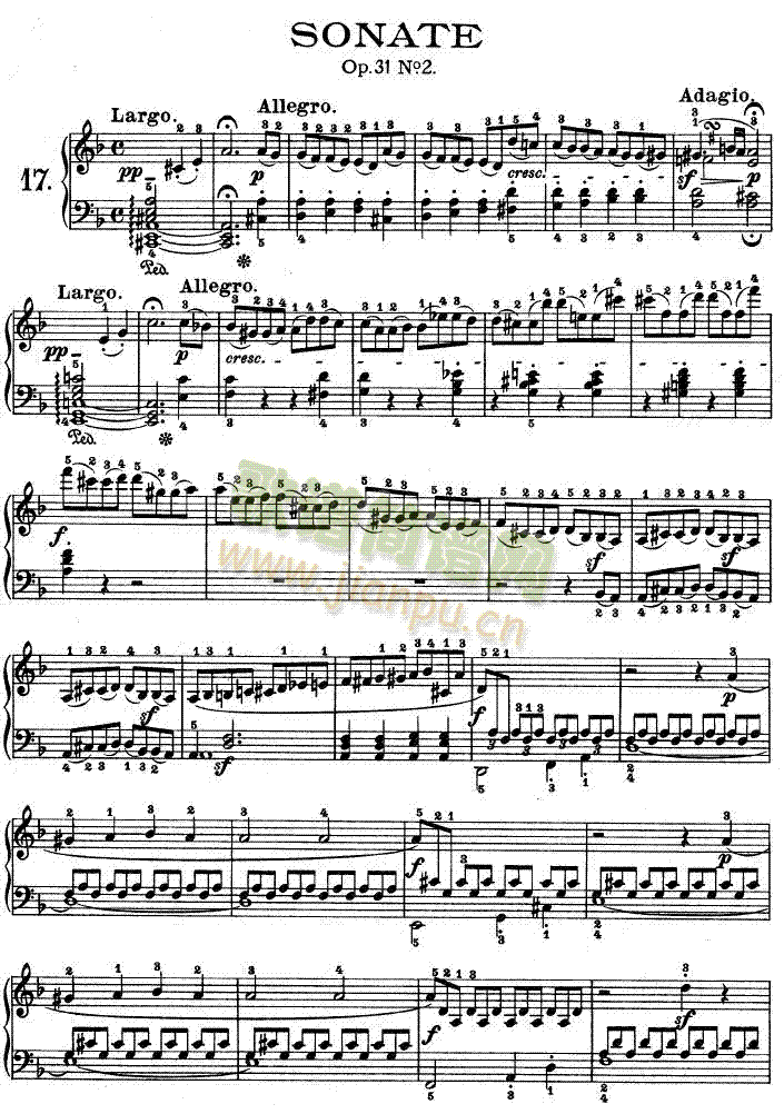暴风雨-d小调第十七钢琴奏鸣曲 - Op.31―21