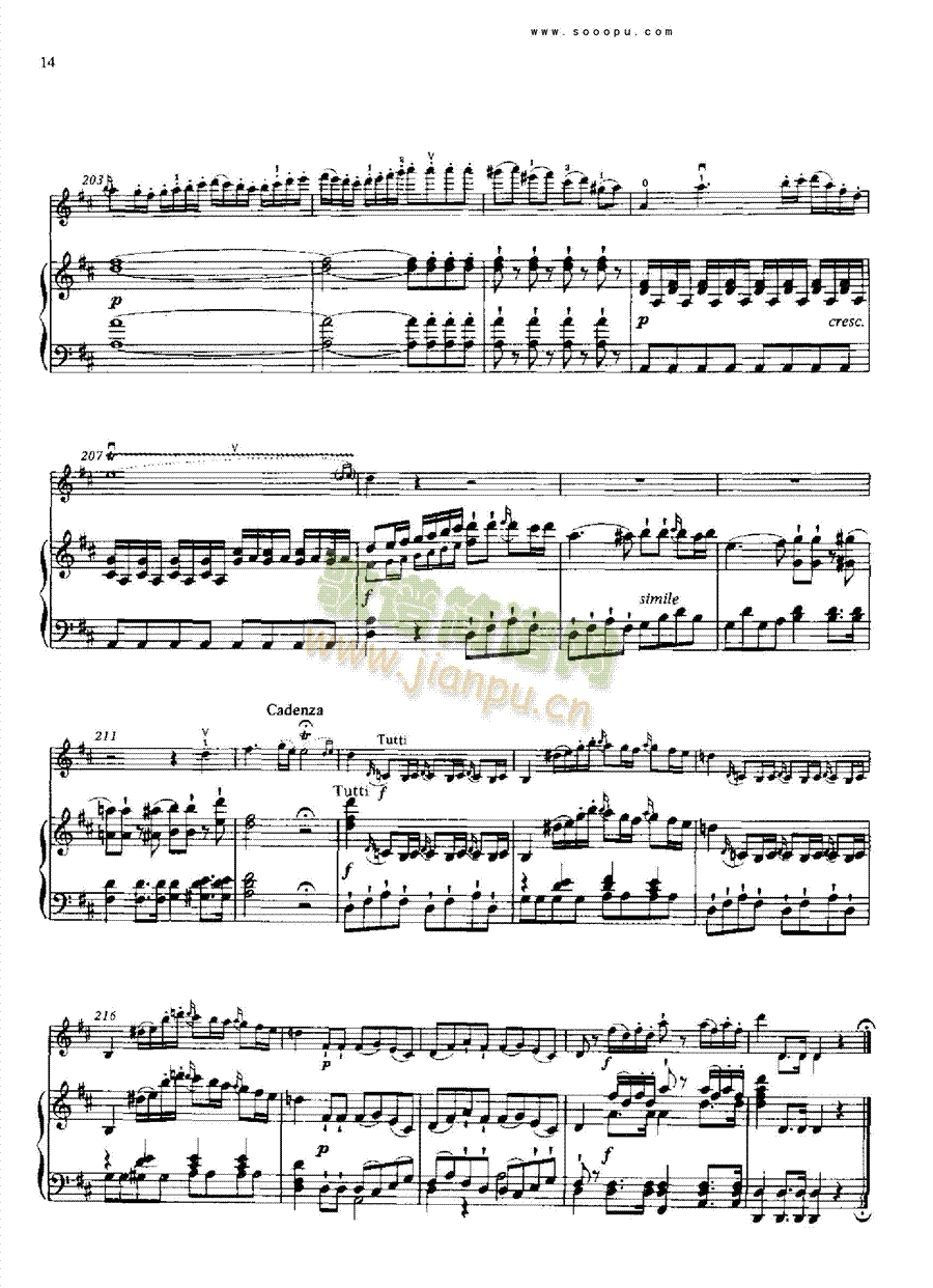 D大调第四小提琴协奏曲 KV218 键盘类 钢琴13