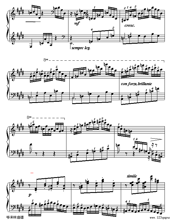 E大调练习曲-莫什科夫斯基4