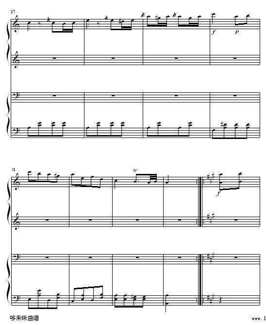 土耳其进行曲四手联弹-莫扎特3