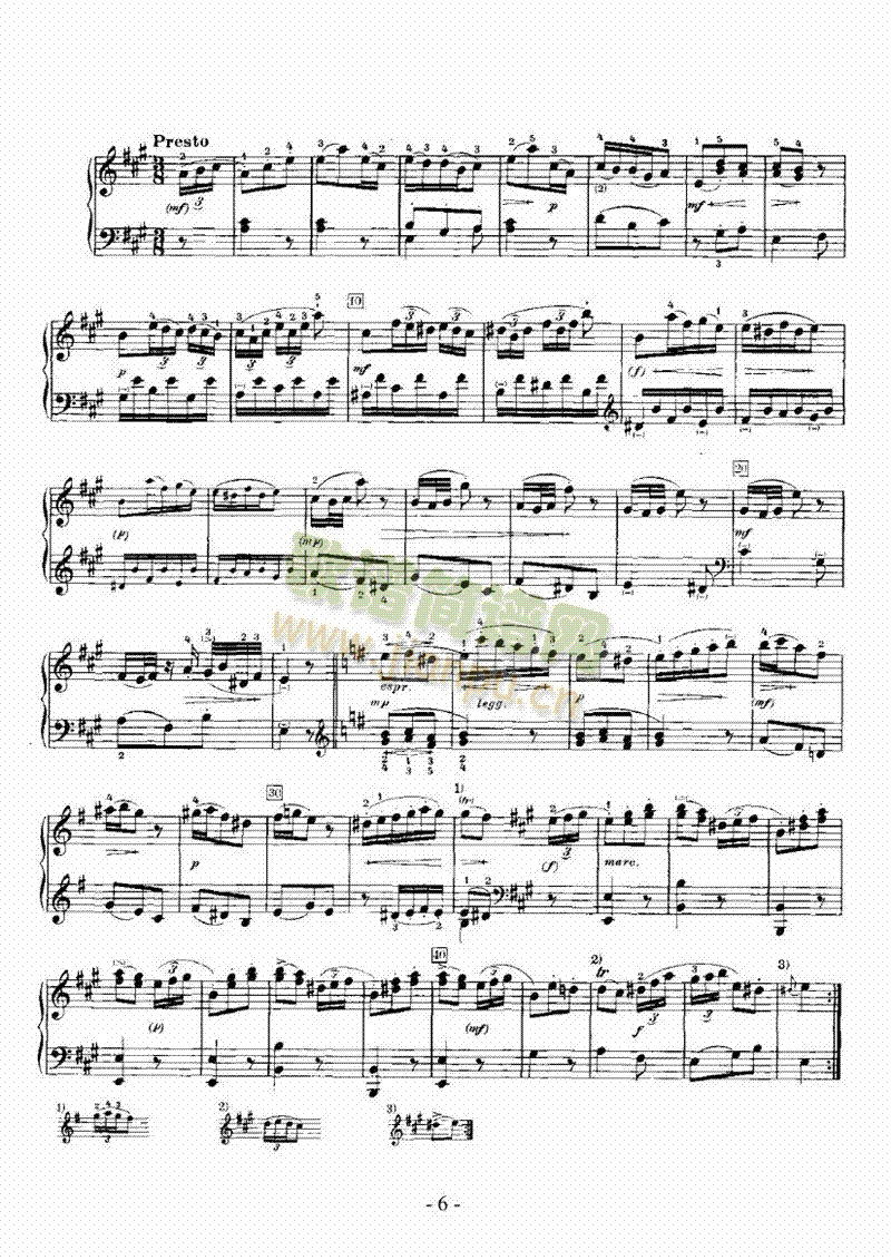 A大调奏鸣曲（嬉游曲） 键盘类 钢琴6