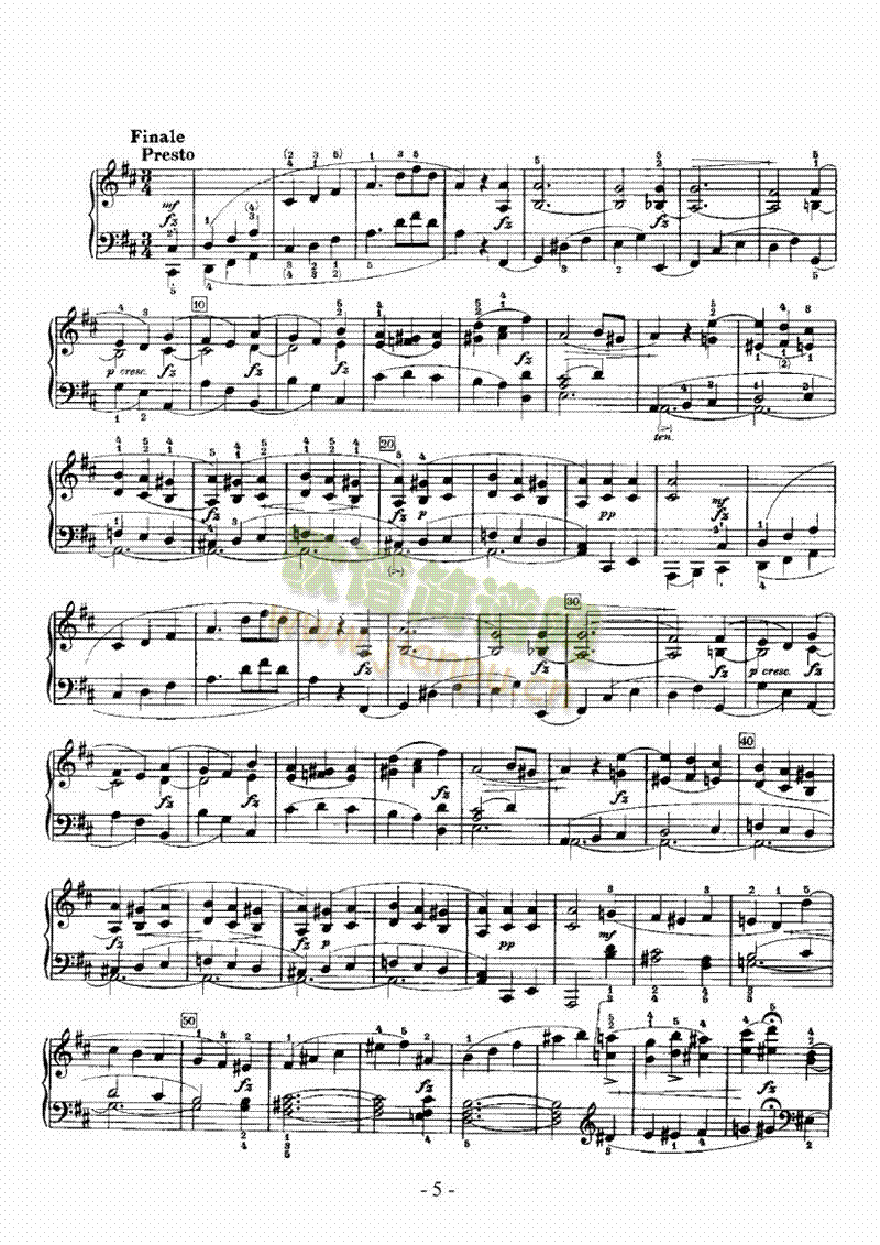 D大调奏鸣曲 键盘类 钢琴5