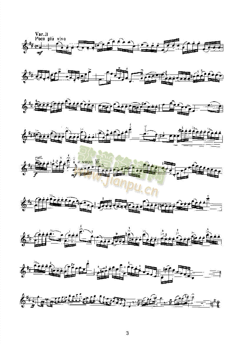 主题与变奏曲第4首（独奏） 弦乐类 小提琴3