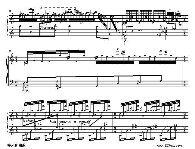 水妖(Gaspard de la Nuit- 1. Ondine.Lent)-拉威尔-Ravel8