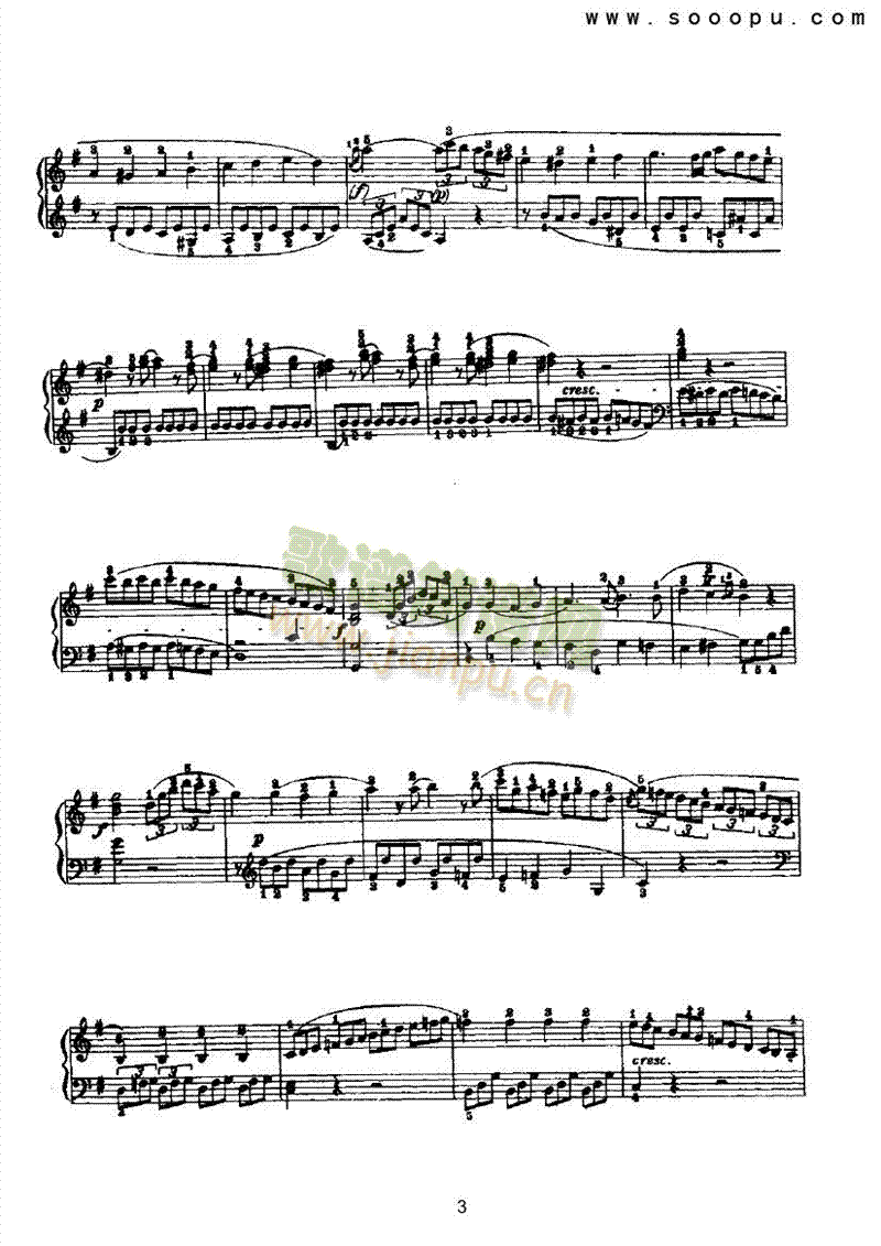 G大调奏鸣曲 键盘类 钢琴3