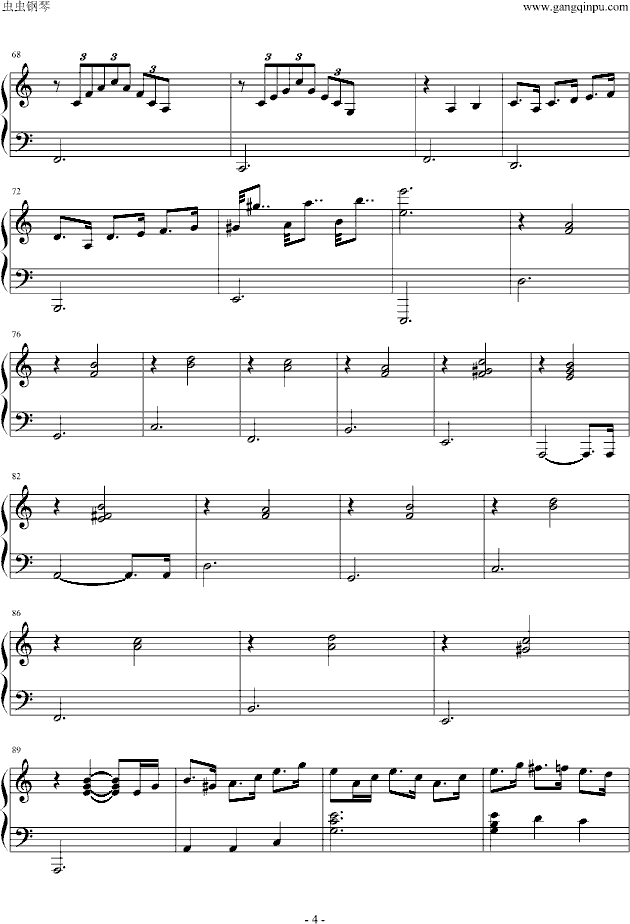 我的快乐-[命中注定我�勰�]插曲-钢琴谱(钢琴曲)-锦绣二重唱4