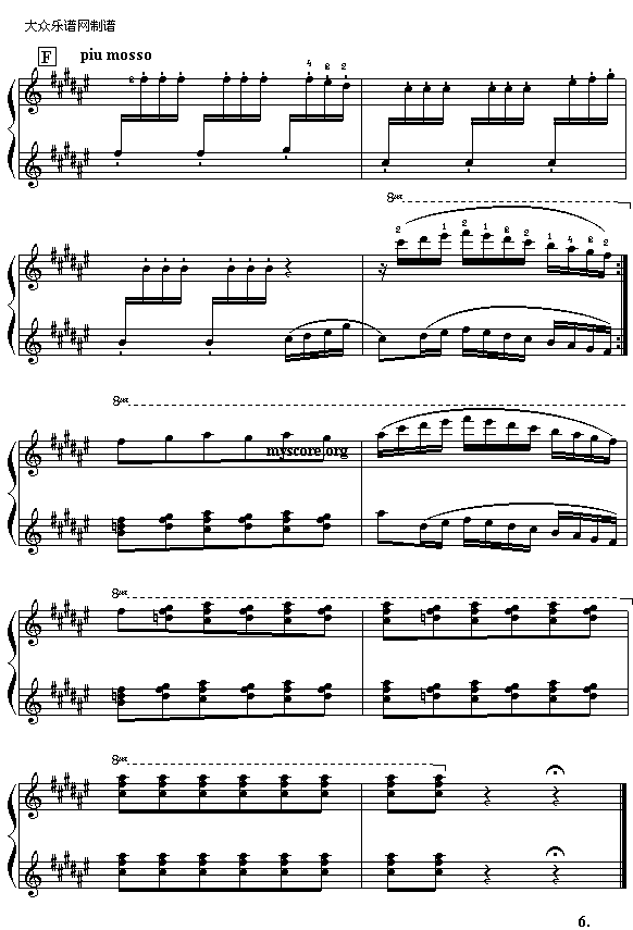 (俄)柴可夫斯基“天鹅湖”选曲：西班牙舞曲（钢琴四手联弹之一）6