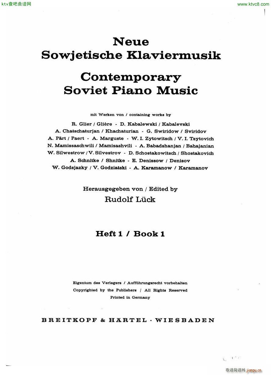 Neue sowjetische Klaviermusik Gerig Book 11