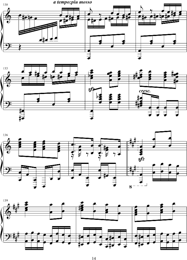 瓦洛多斯改编莫扎特《土耳其进行曲》-钢琴谱(钢琴曲)-莫扎特14