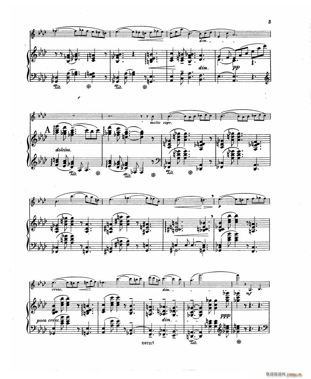 Bowen Barcarolle for violin and piano5