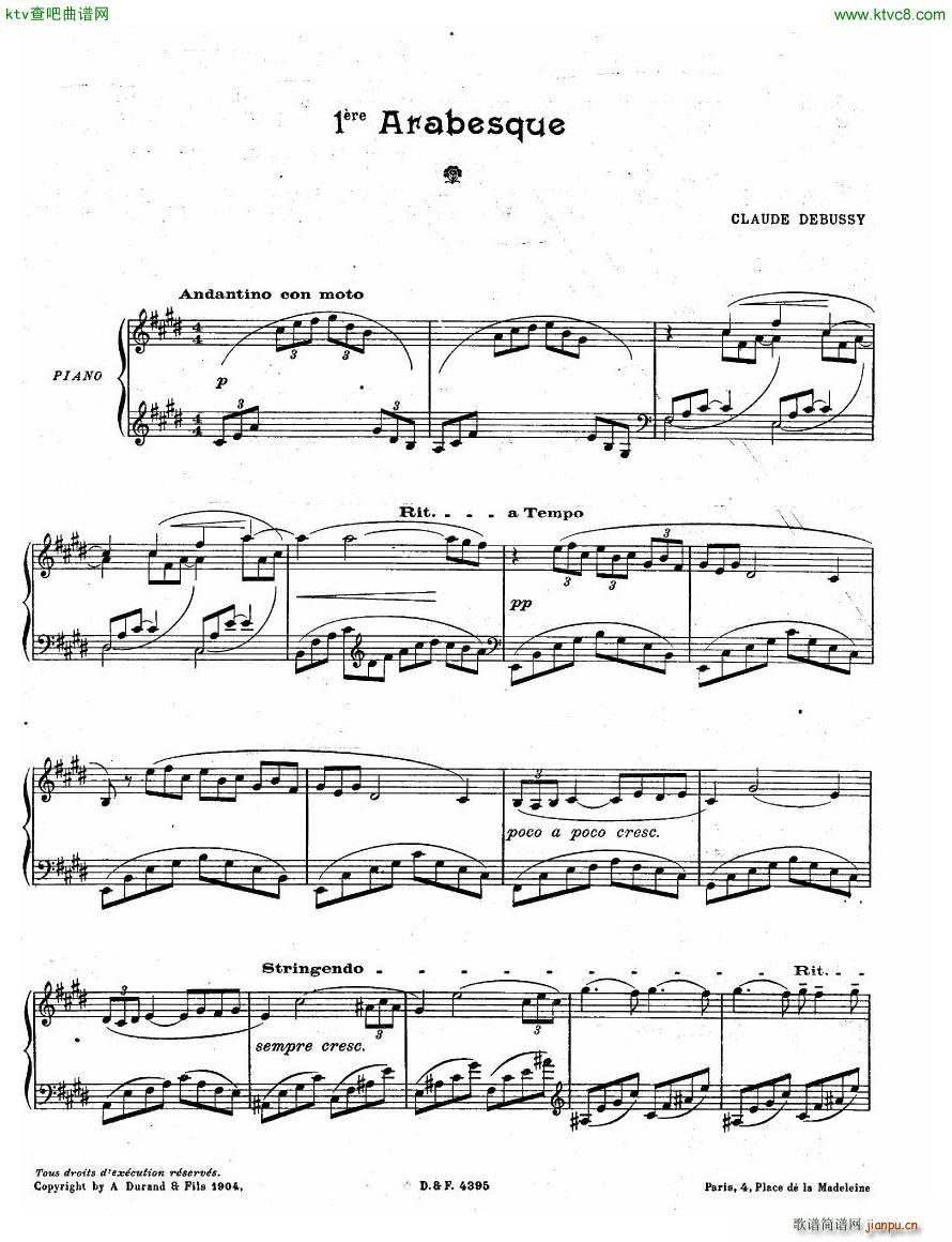 Claude Debussy Arabesque No 11