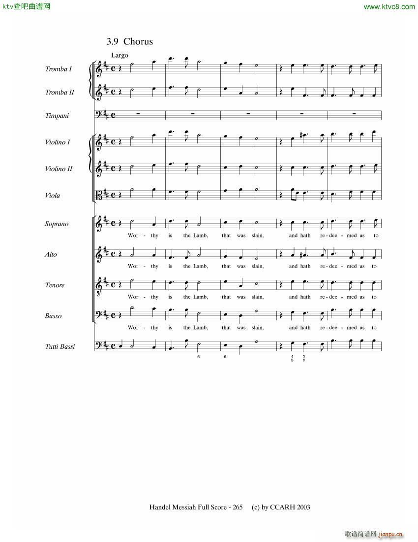 G F Handel Messiah Open Score 七24