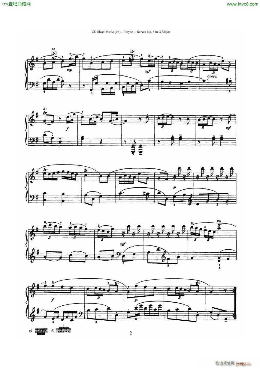 Haydn Joseph Sonata no 8 in G Major2