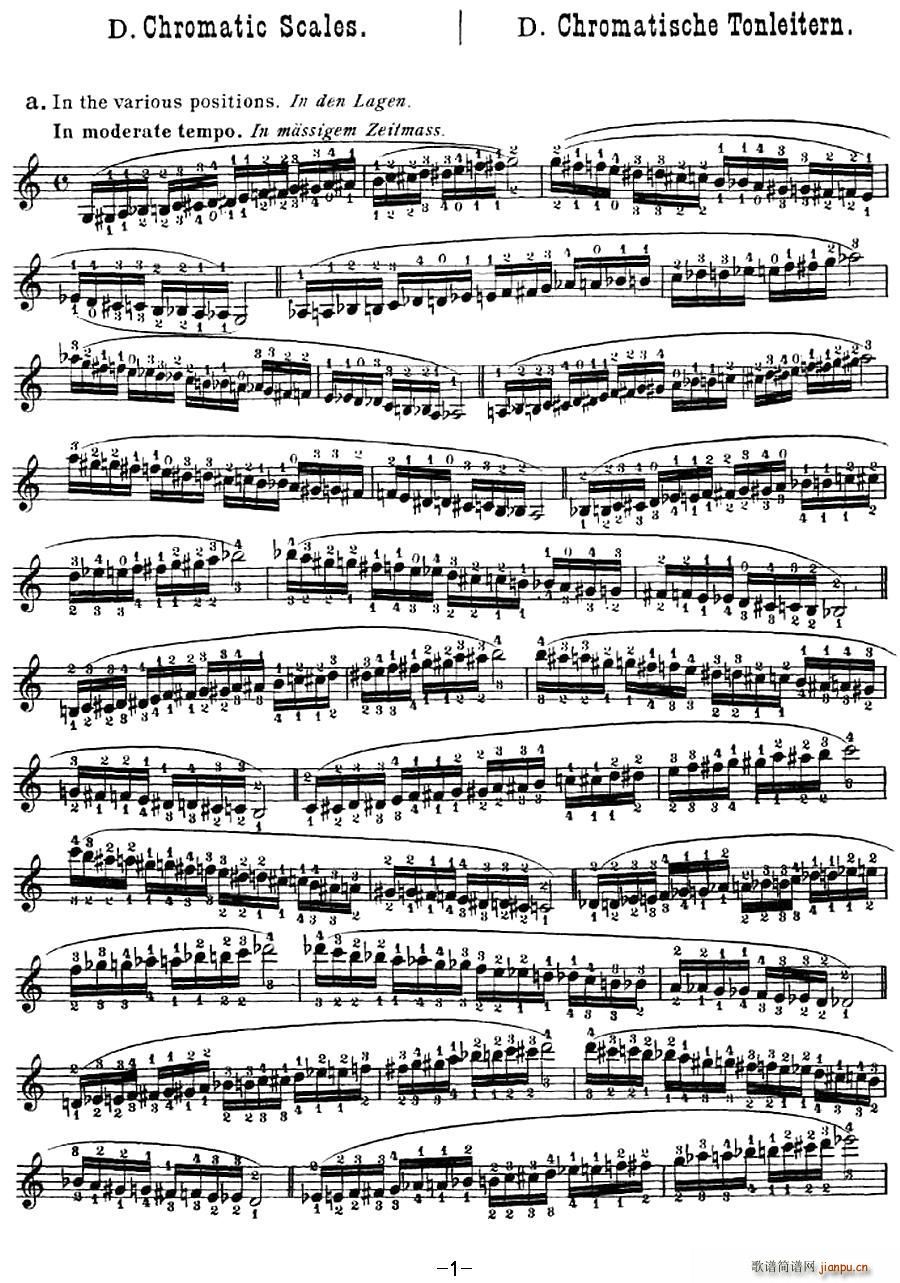 小提琴音阶练习 作品32(Scale Studie-D)1